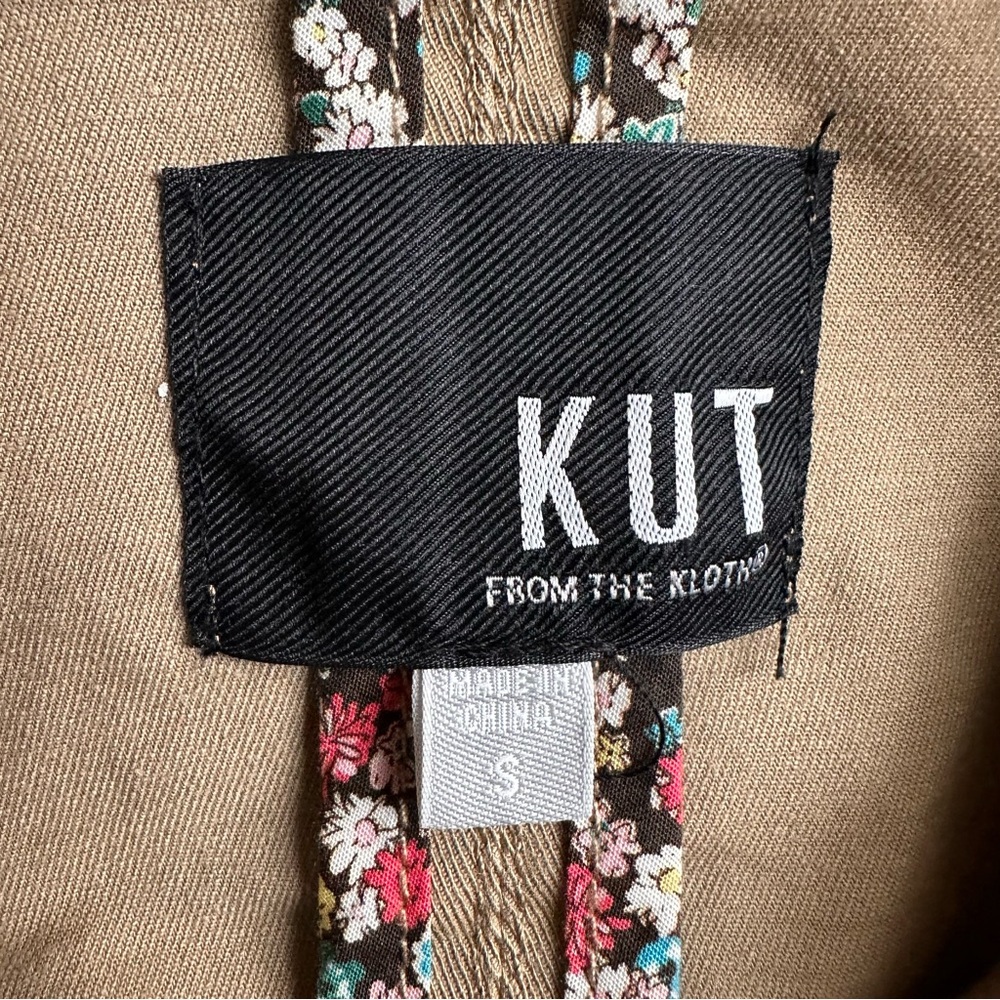 Kut From The Kloth Khaki Utility Jacket Women’s Small Button Front Cotton Blend - Picture 7 of 7